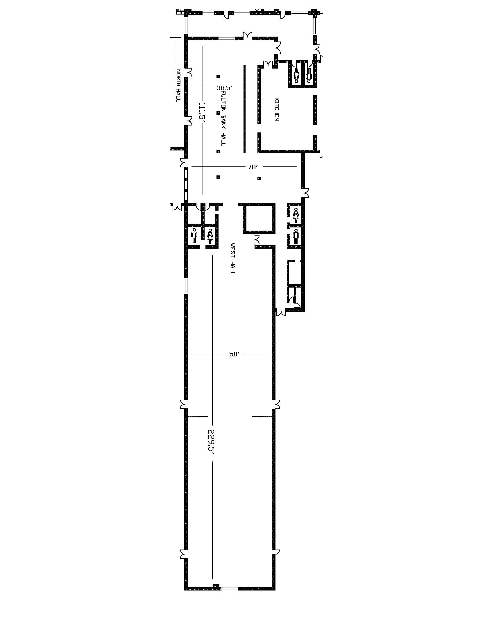 West and Center Hall - Floor Plan